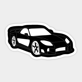 FF Mazda RX7 White Outline Sticker